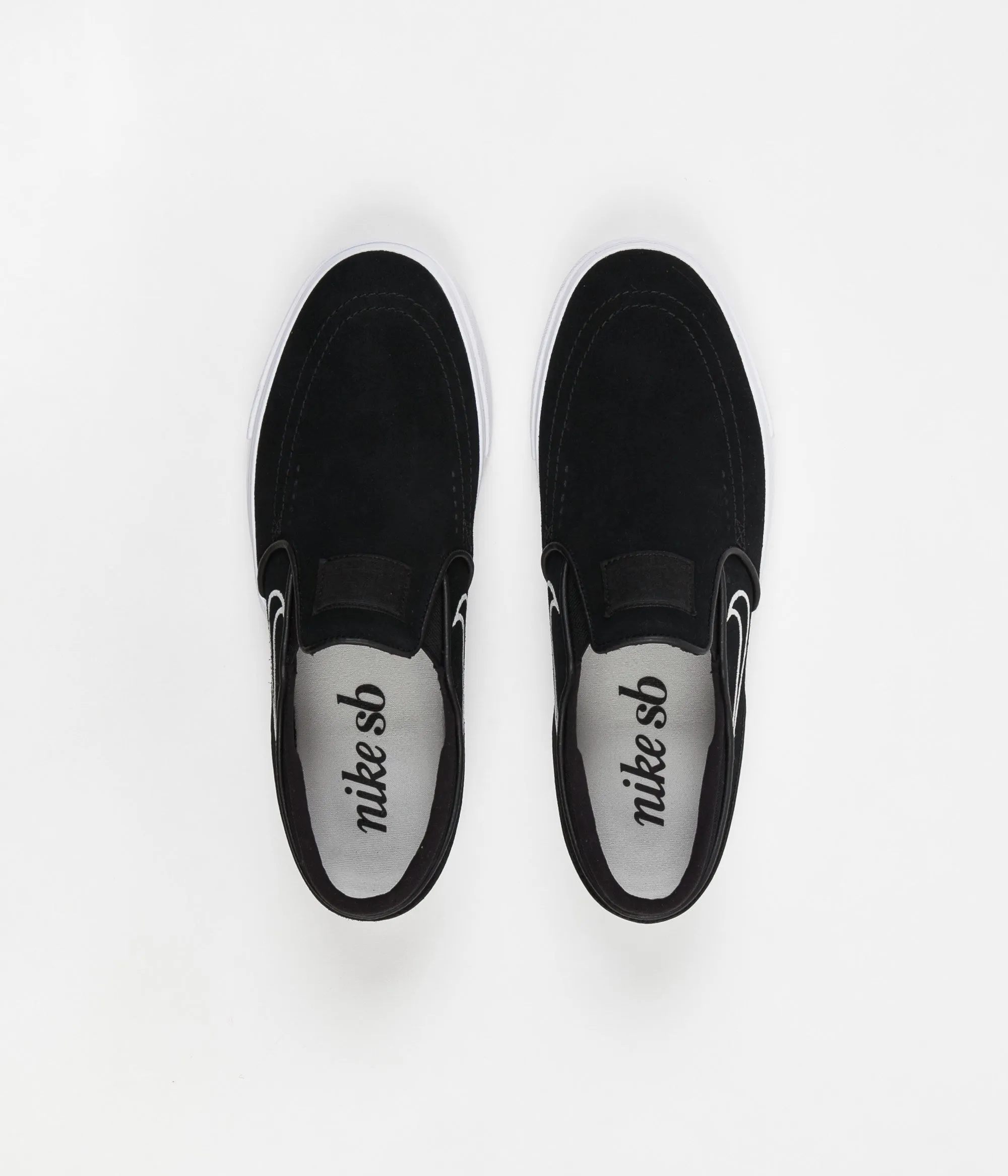 Nike SB Stefan Janoski Slip On Shoes - Black / Light Bone - White