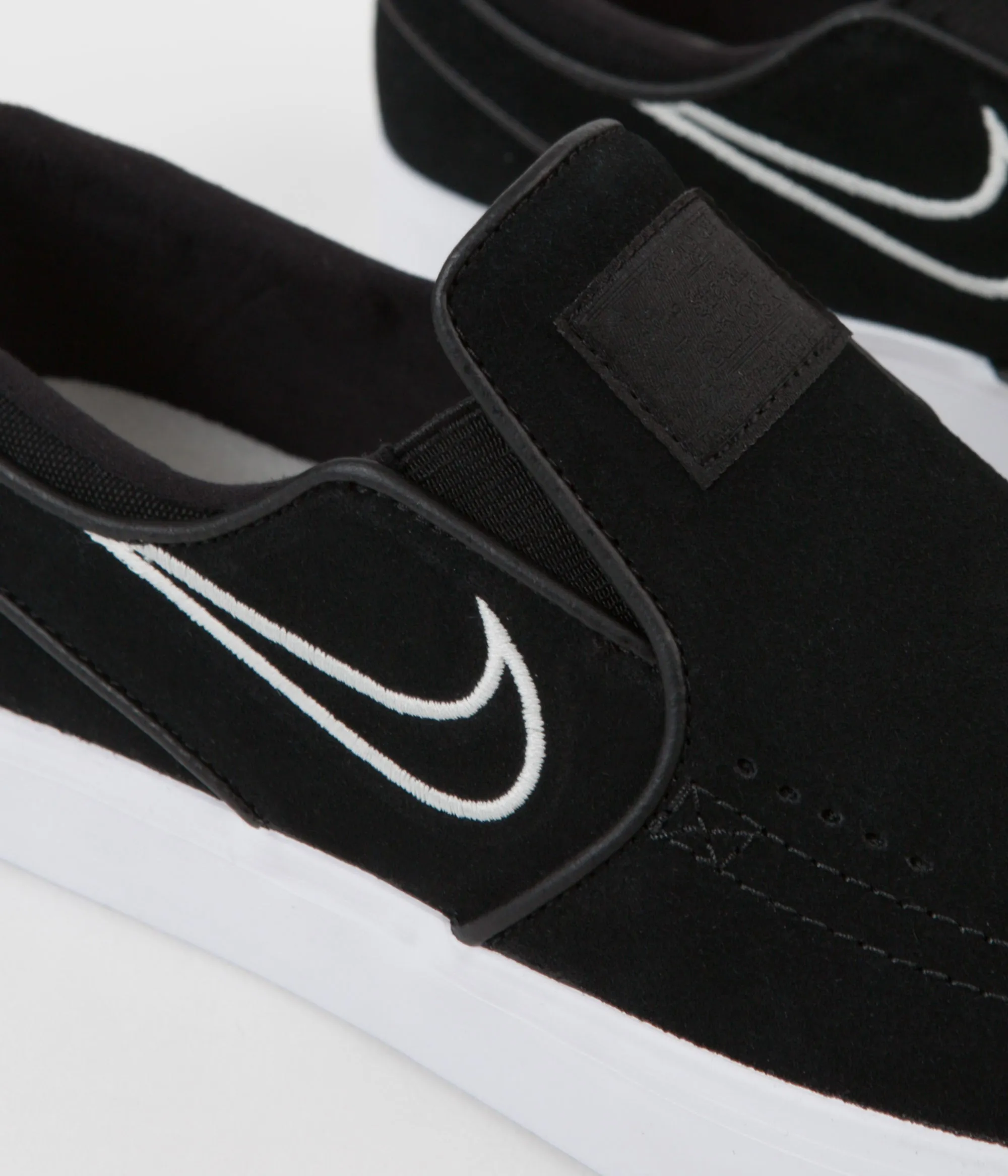Nike SB Stefan Janoski Slip On Shoes - Black / Light Bone - White
