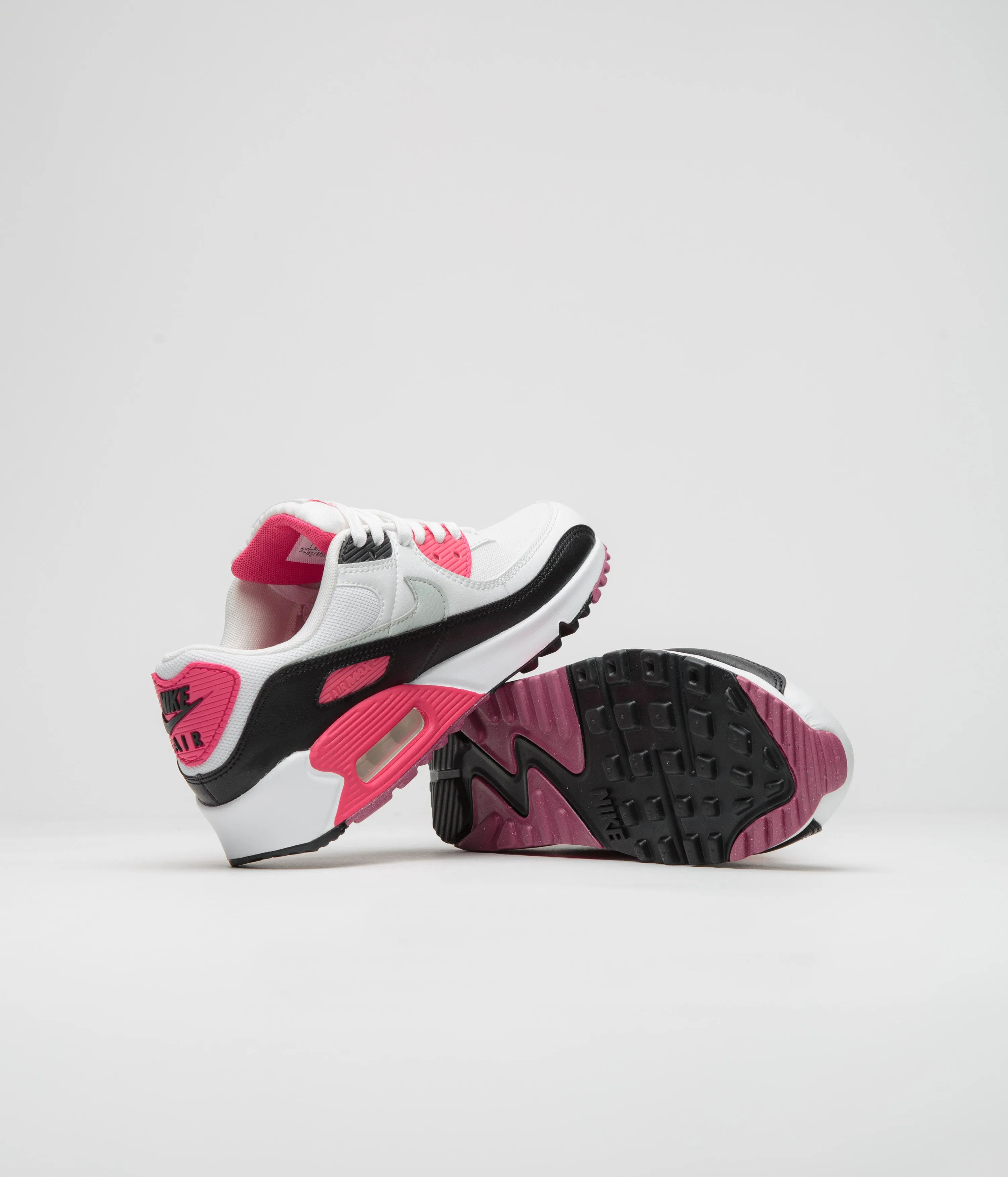 Nike Womens Air Max 90 Shoes - White / Light Silver - Aster Pink - Black
