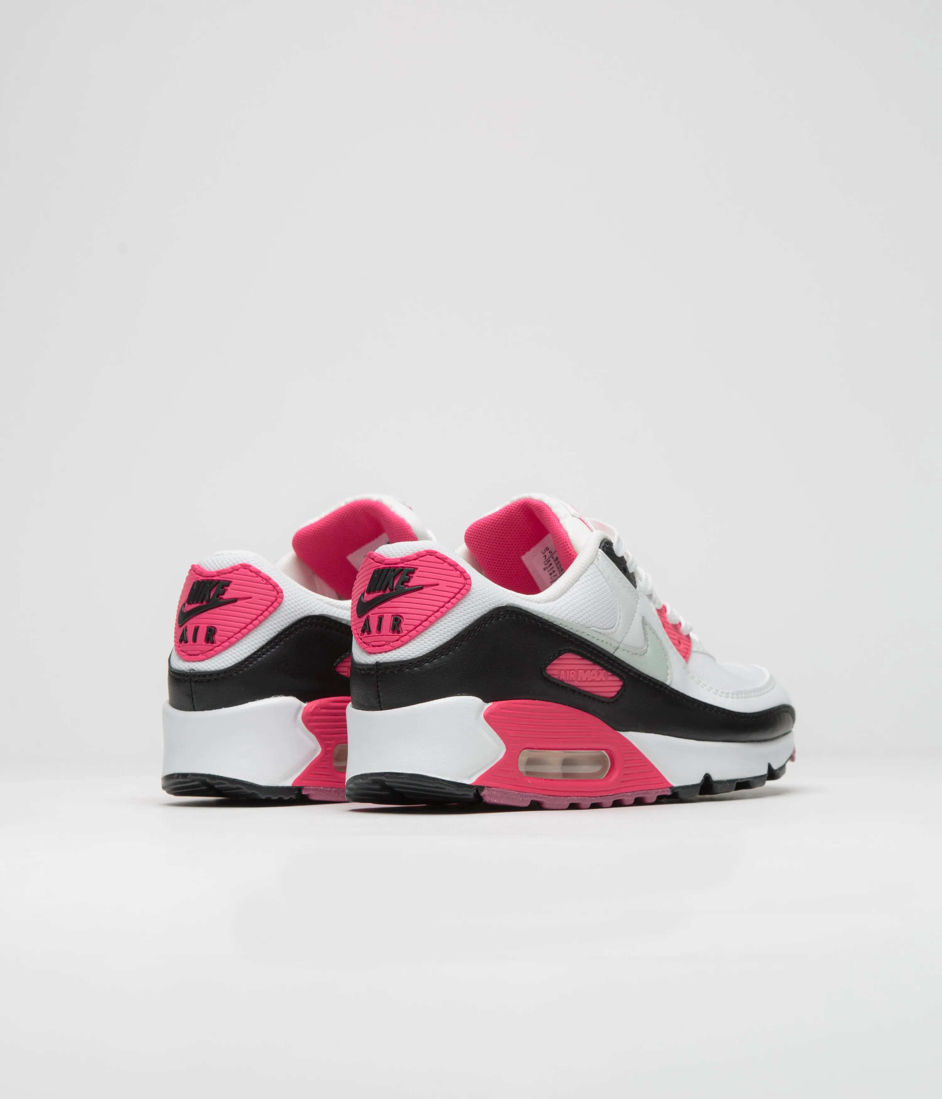 Nike Womens Air Max 90 Shoes - White / Light Silver - Aster Pink - Black