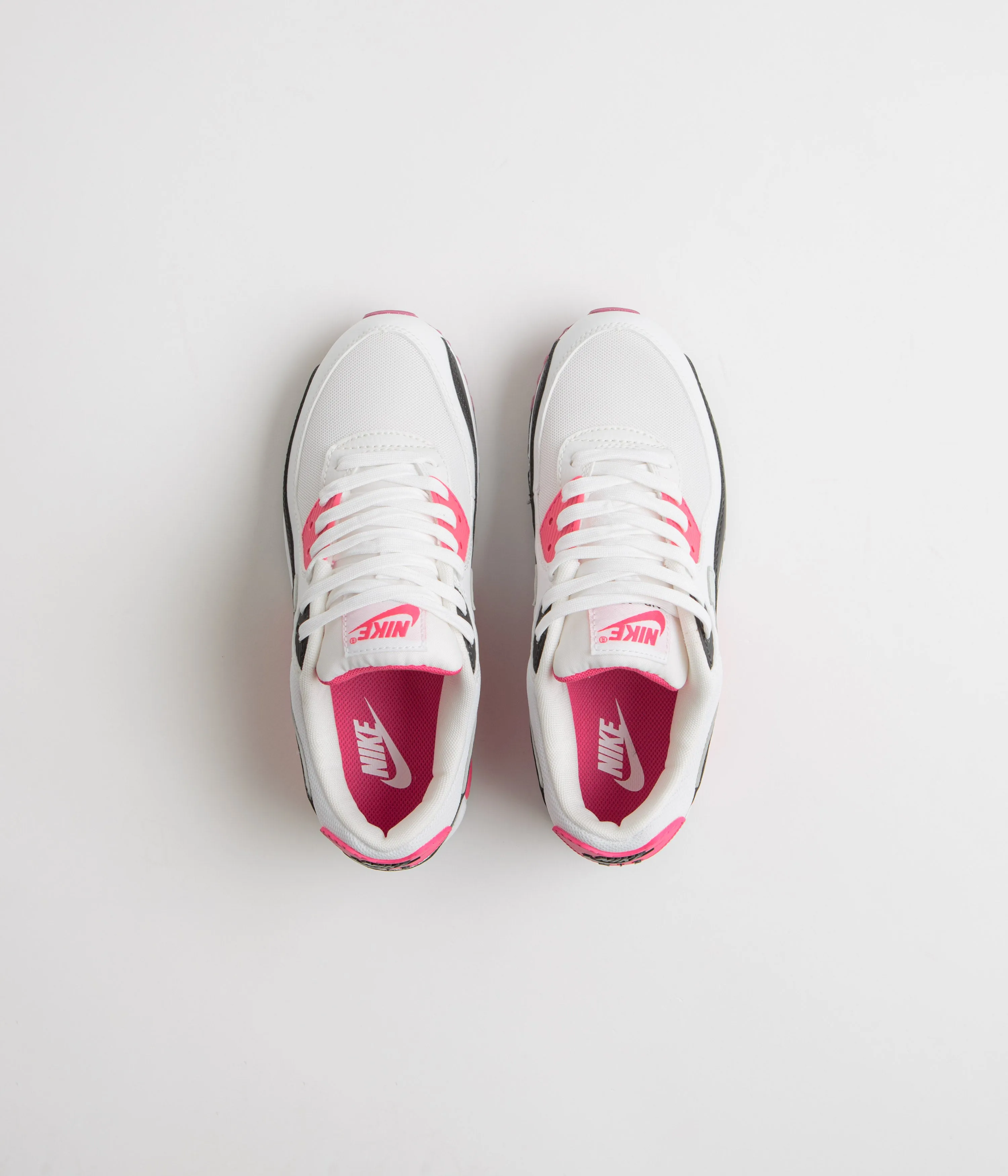 Nike Womens Air Max 90 Shoes - White / Light Silver - Aster Pink - Black