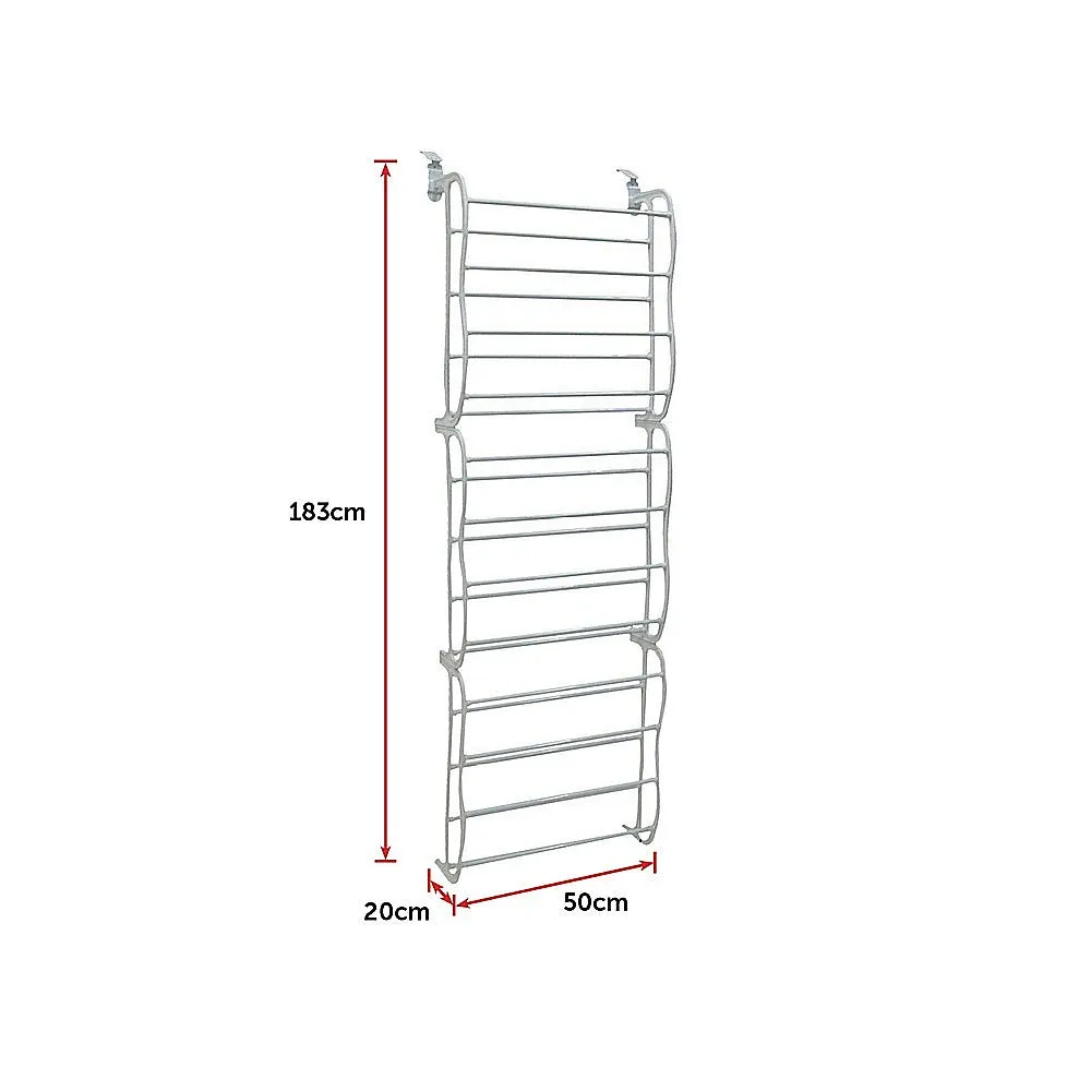 NNEDSZ 36 Pair Shoe Holder Organiser Over The Door Hanging Shelf Rack Storage Hook