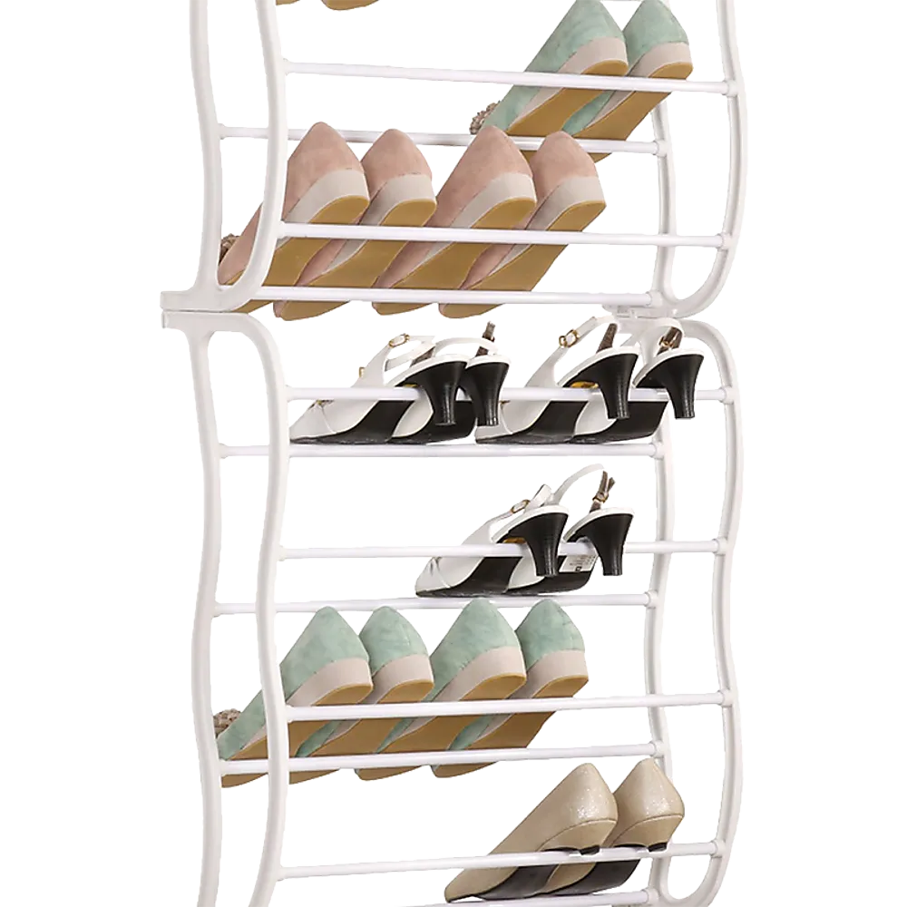 NNEDSZ 36 Pair Shoe Holder Organiser Over The Door Hanging Shelf Rack Storage Hook