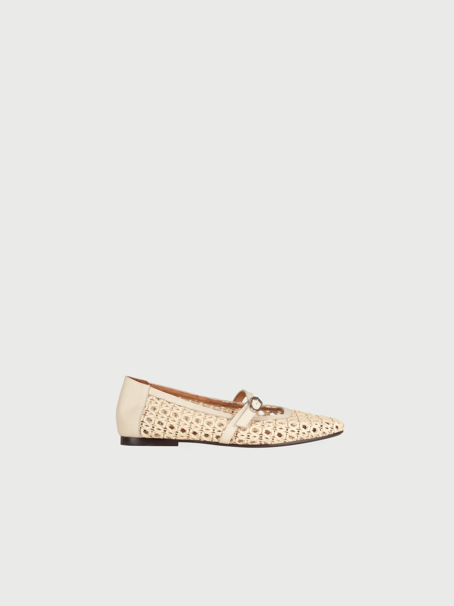 Noah 𖠁 Round Toe Woven Mary Jane Flats