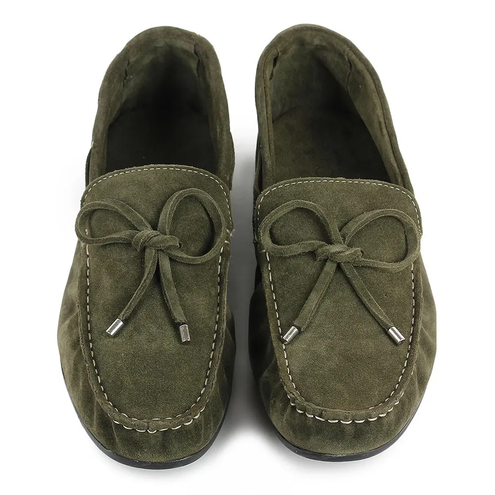 Olive Green Unlined Supersoft Driving Loafers