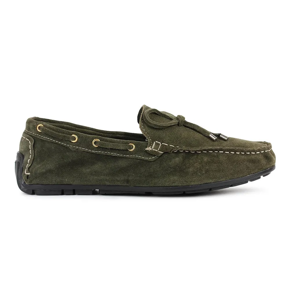 Olive Green Unlined Supersoft Driving Loafers