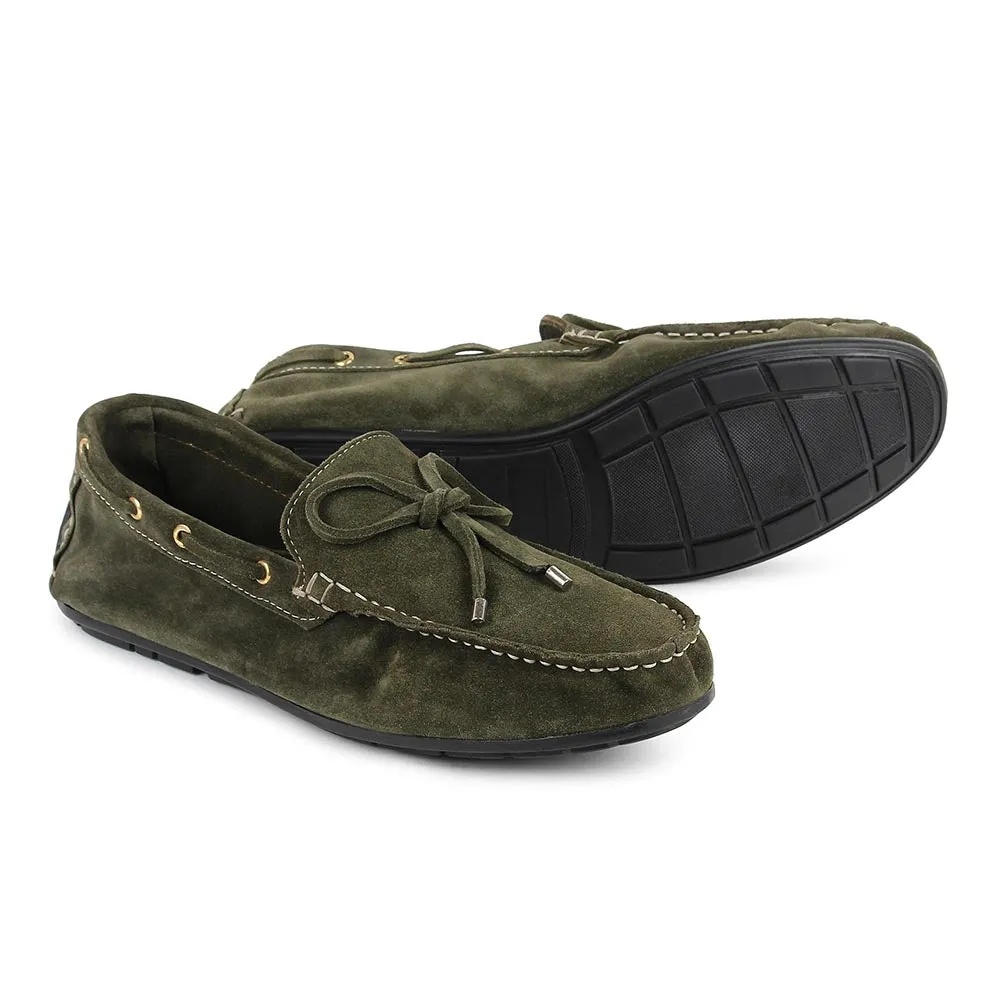 Olive Green Unlined Supersoft Driving Loafers