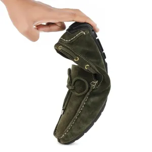 Olive Green Unlined Supersoft Driving Loafers