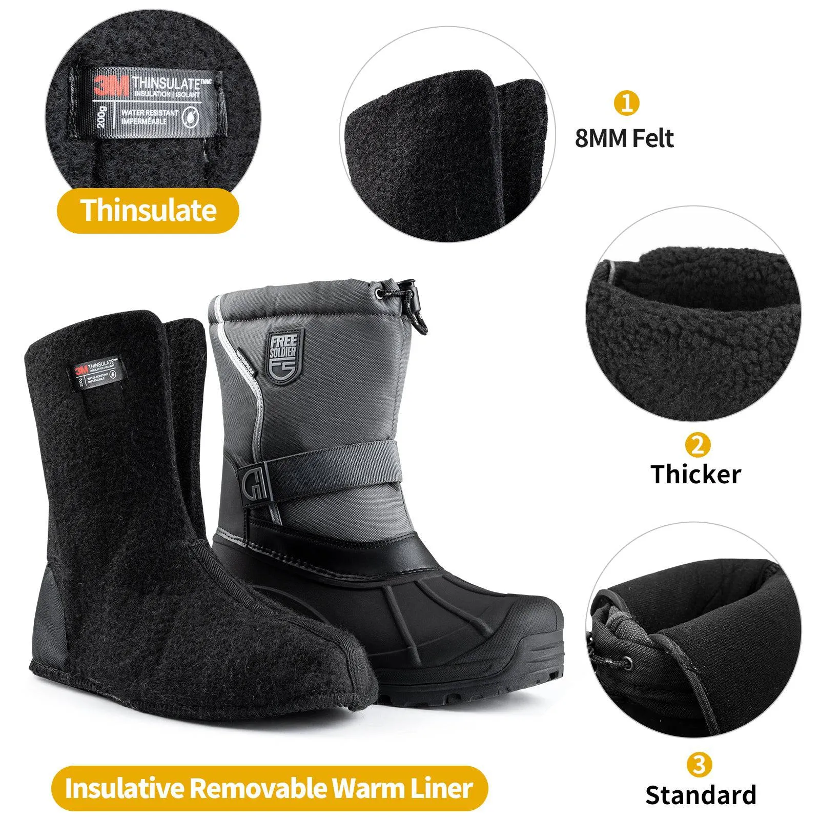 Orca Waterproof Snow Boots w/ Removable Lining