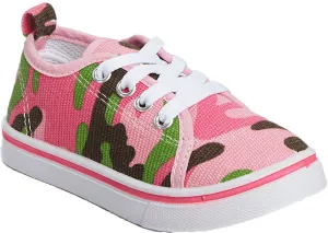 pink camo lace up sneaker for girls size 11-3 Case of 18