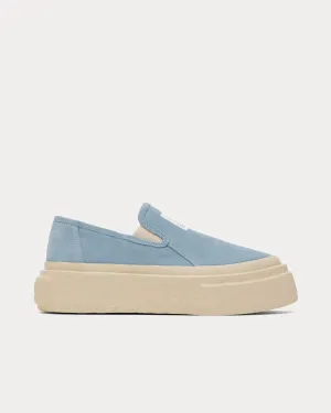 Platform Suede Skyway Blue Slip On Sneakers