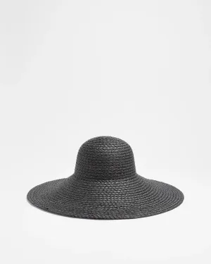 popular  Wide Brim Straw Hat - Black