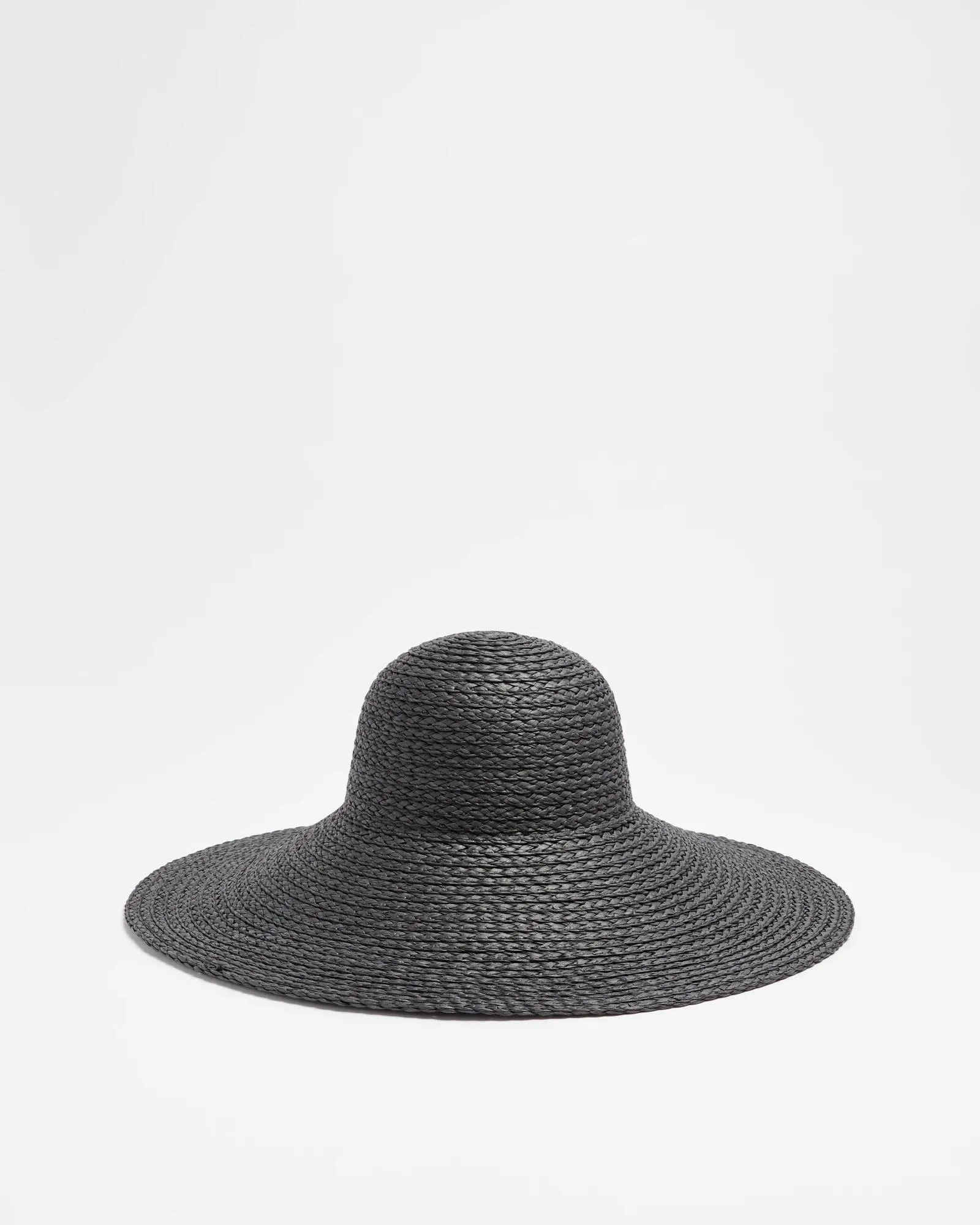 popular  Wide Brim Straw Hat - Black