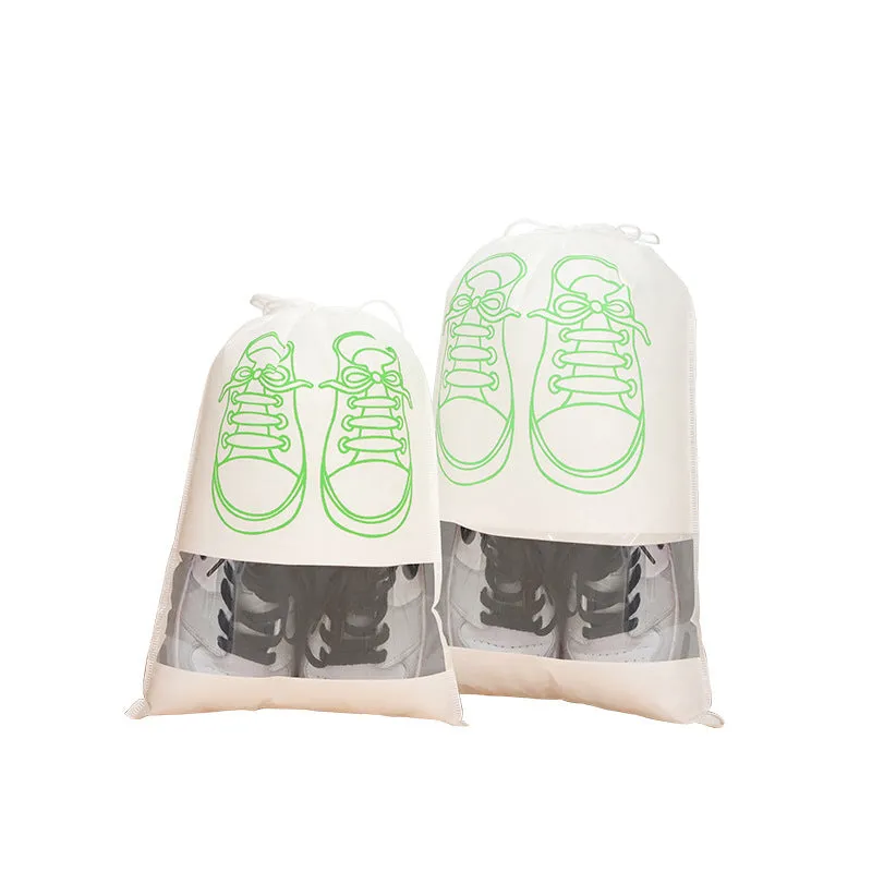 Portable Travel Shoe Bag W/ Drawstring Zip View Waterproof Bag