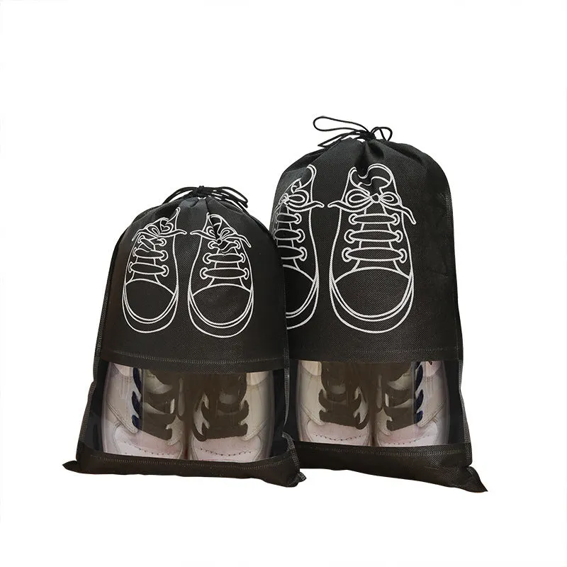 Portable Travel Shoe Bag W/ Drawstring Zip View Waterproof Bag