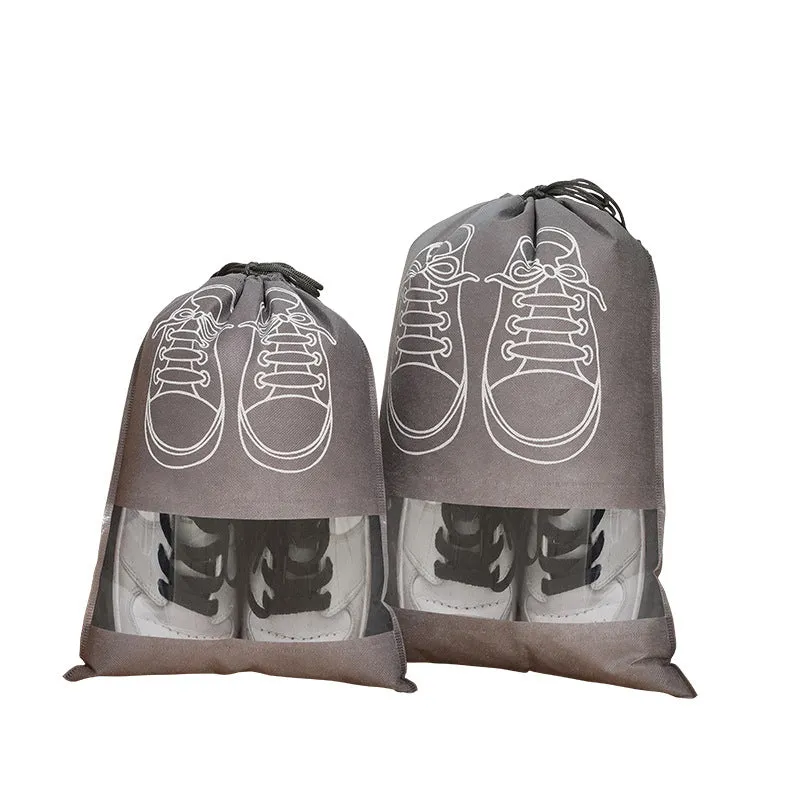 Portable Travel Shoe Bag W/ Drawstring Zip View Waterproof Bag