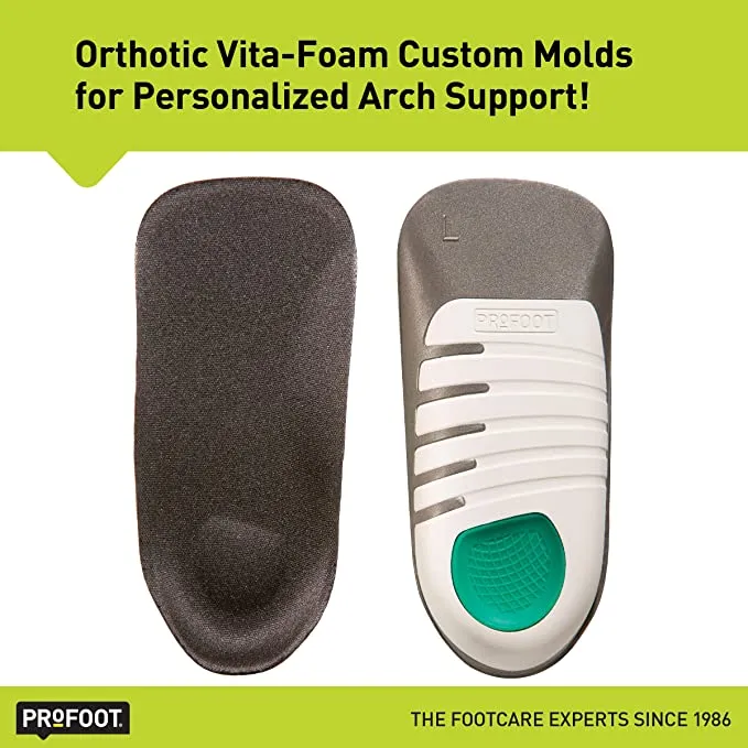 PROFOOT, Flat Fix Orthotic, 1 Pair, Orthotic Insoles for Flat Feet and Low Arches, Inserts Help Support Arch and Heel, Lightweight, Absorbs Shock to Help Reduce Foot, Leg, Hip, Back Pain