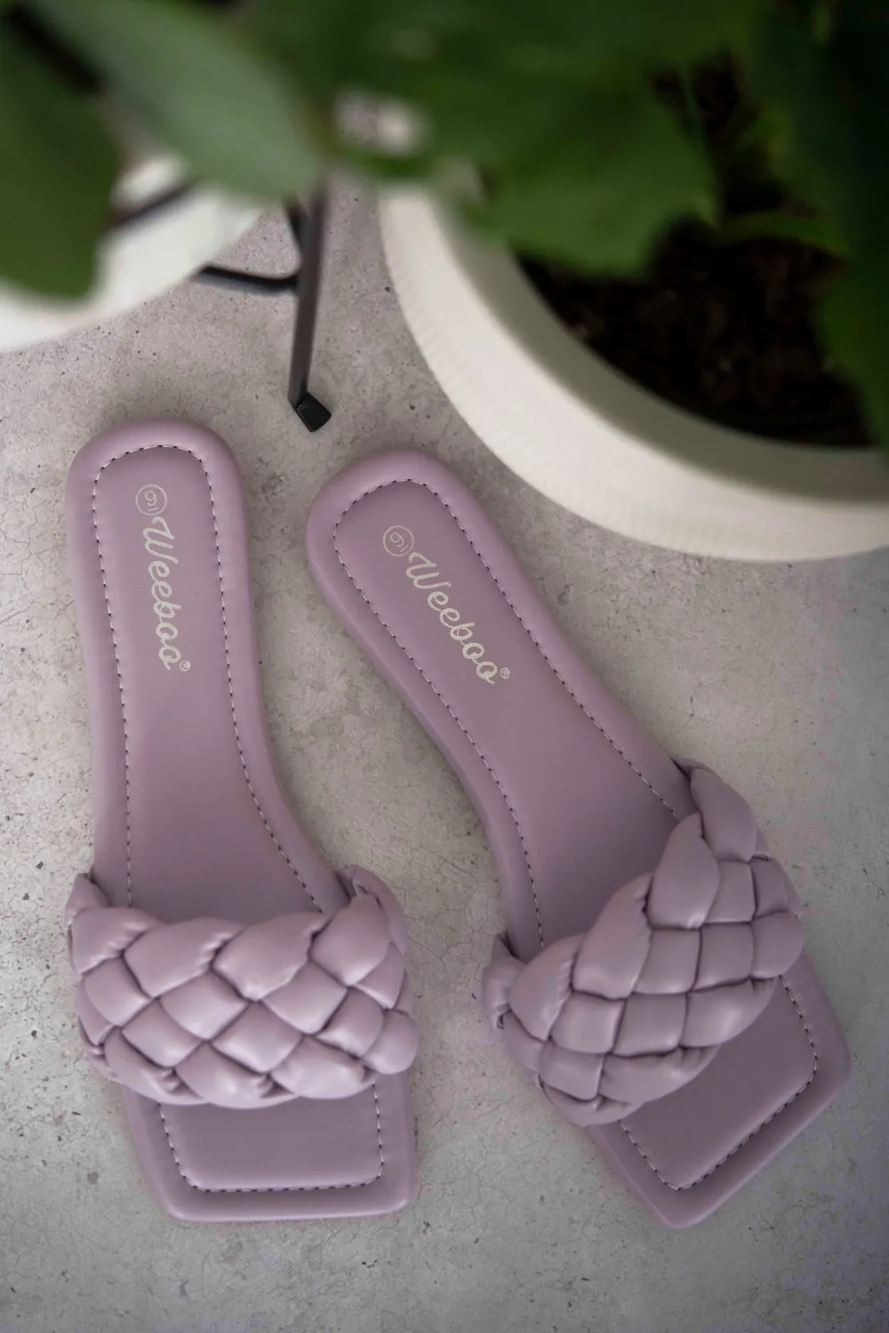 Purple Woven Flat Sandals
