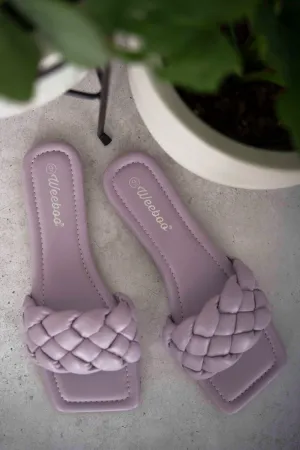 Purple Woven Flat Sandals