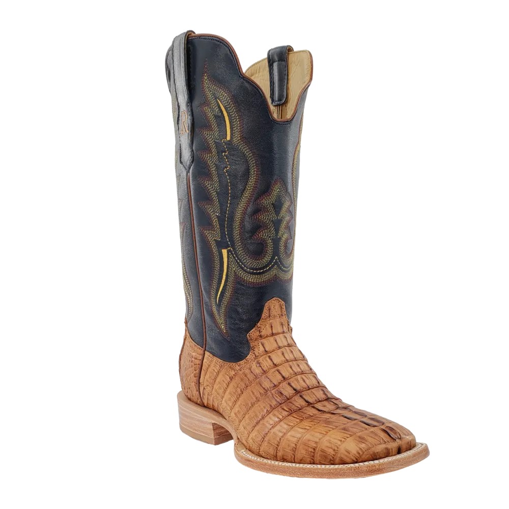 R. Watson Men's Saddle Hornback Caiman Tail Boots RW3010