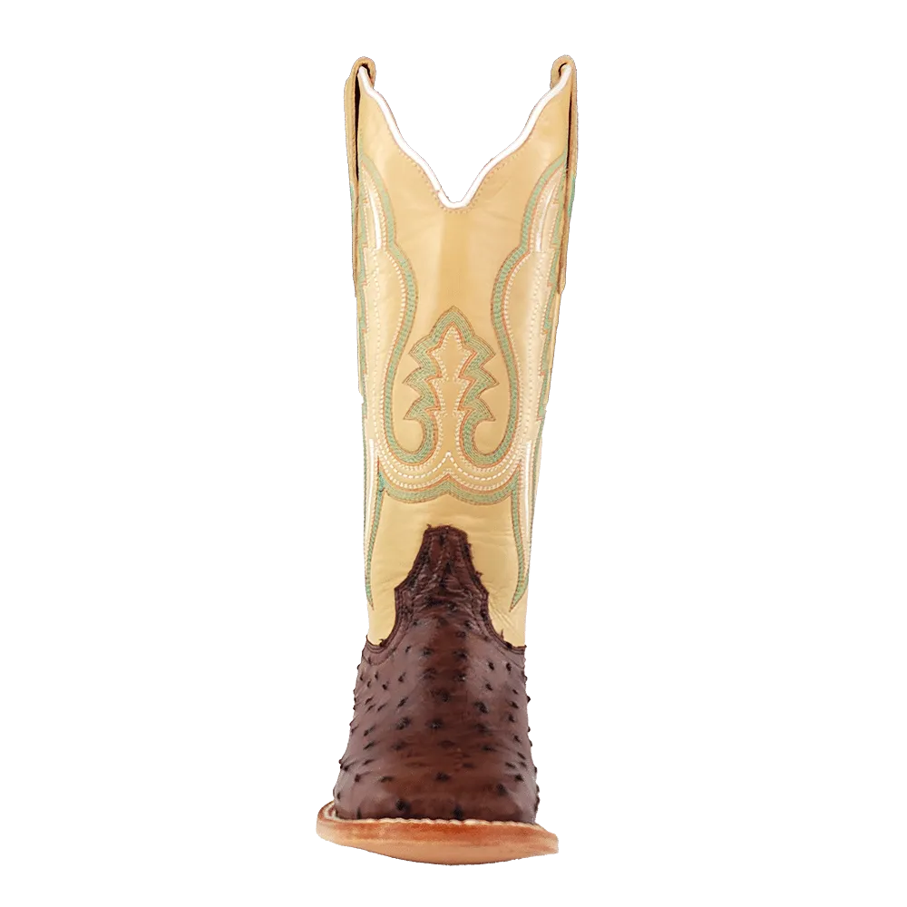 R. Watson Women's Kanga Tabaco Full Quill Ostrich Exotic Western Boots RWL4301