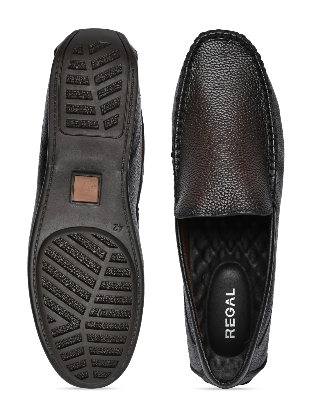 Regal Brown Men Casual Leather Driving Loafers