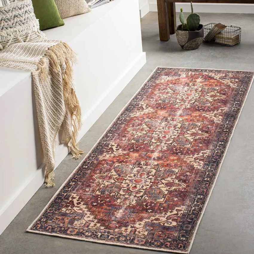 Rome Traditional Red Area Rug Carpet for Living Room Bedroom or Kitchen