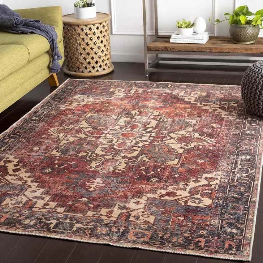 Rome Traditional Red Area Rug Carpet for Living Room Bedroom or Kitchen