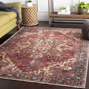 Rome Traditional Red Area Rug Carpet for Living Room Bedroom or Kitchen
