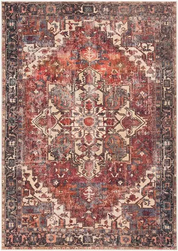 Rome Traditional Red Area Rug Carpet for Living Room Bedroom or Kitchen