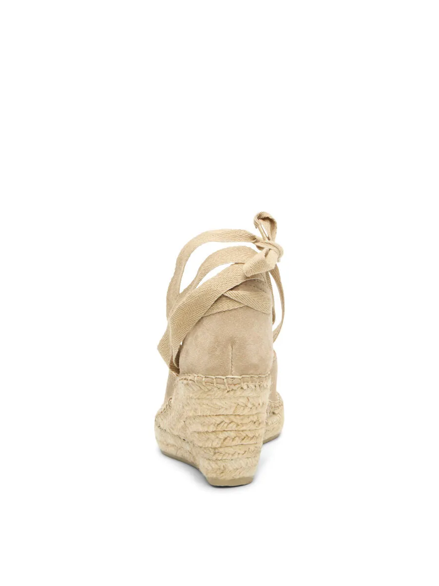Selected Femme Eva Suede Wedge Espadrille - Chinchilla