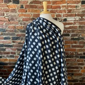 Shifting Squares on Blue-Black, Cotton Ikat