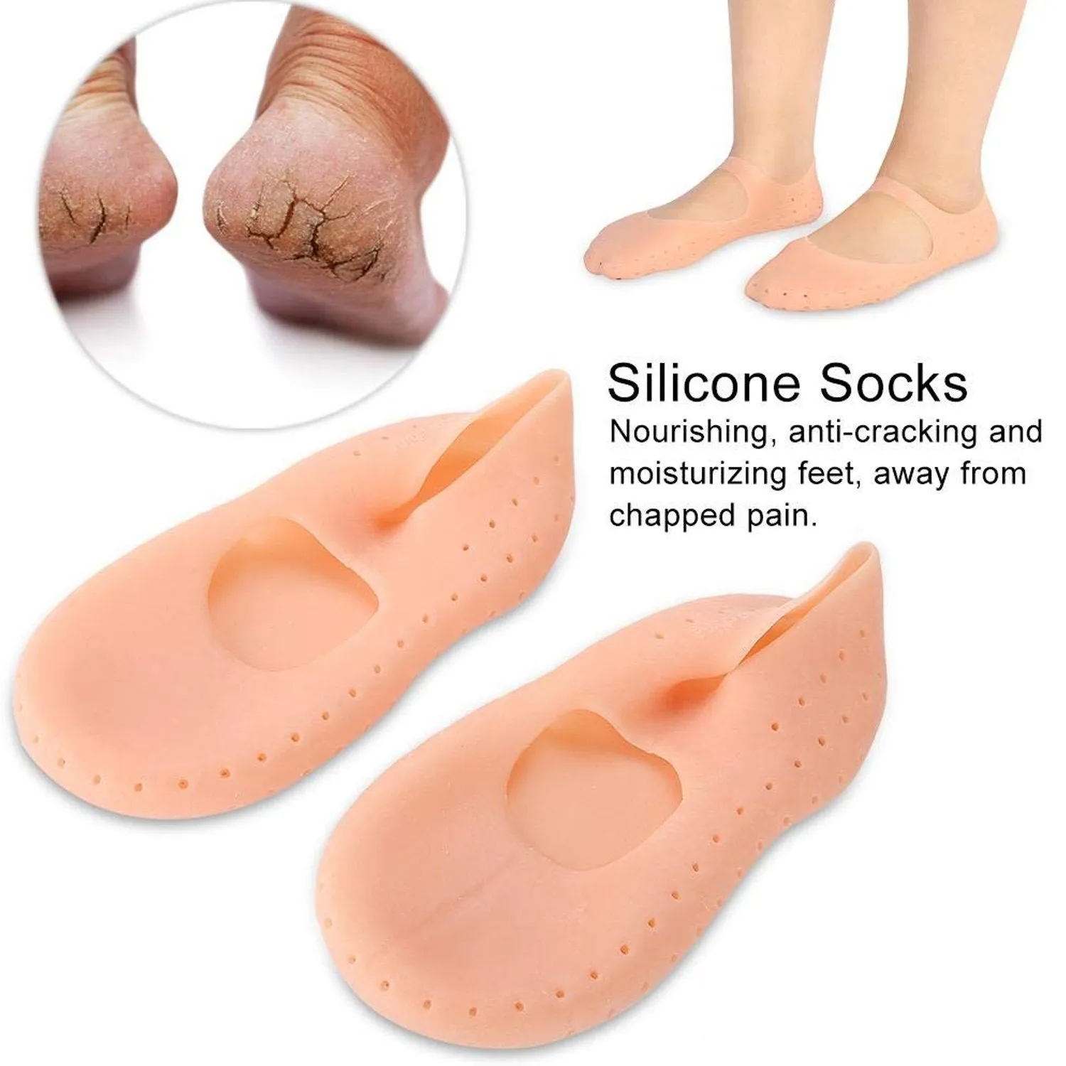 Silicone Gel Foot Protector Socks – Moisturizing and Repairing