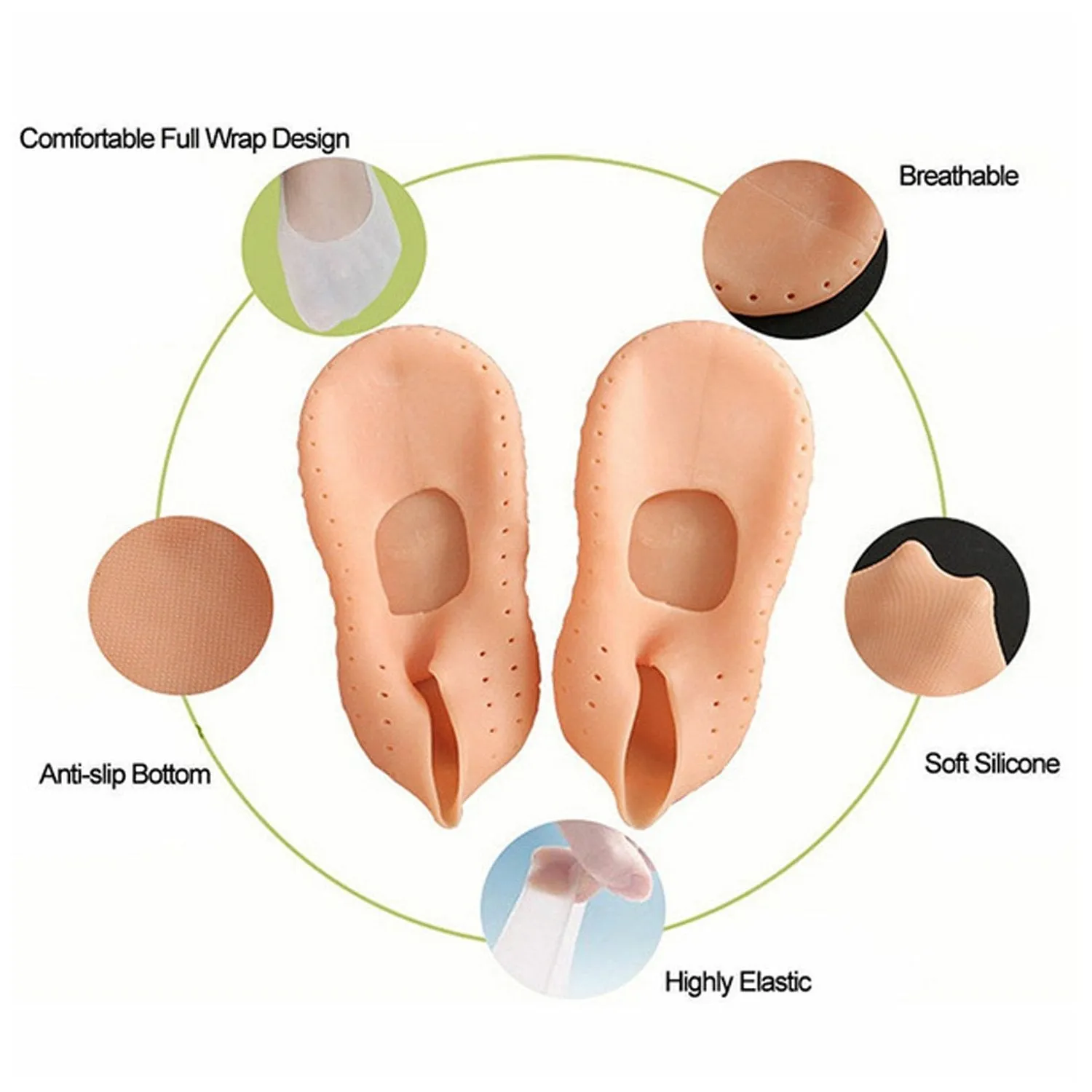 Silicone Gel Foot Protector Socks – Moisturizing and Repairing