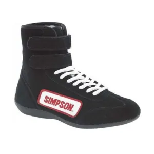 Simpson - High Top Driving Shoe Size 10 Black, SFI Approved