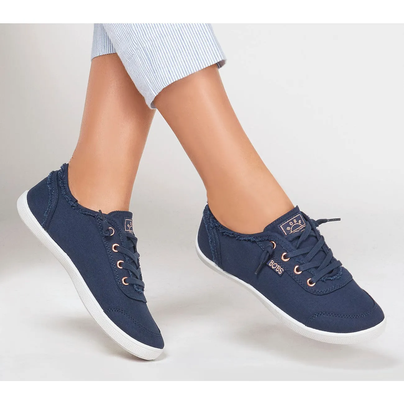 Skechers 33492 Bobs B Cute Ladies Navy Slip On Shoes