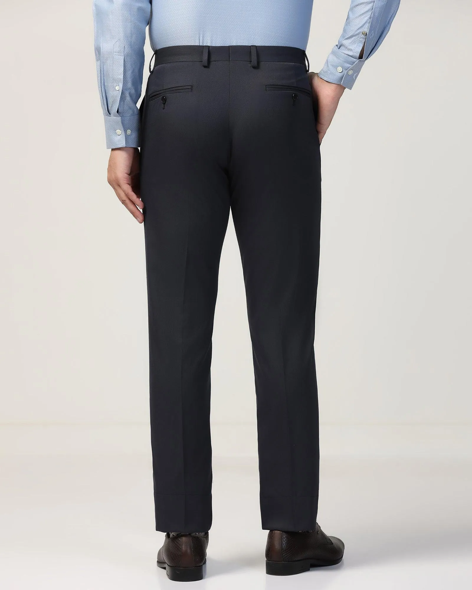 Slim Comfort B-95 Formal Charcoal Textured Trouser - Tesla