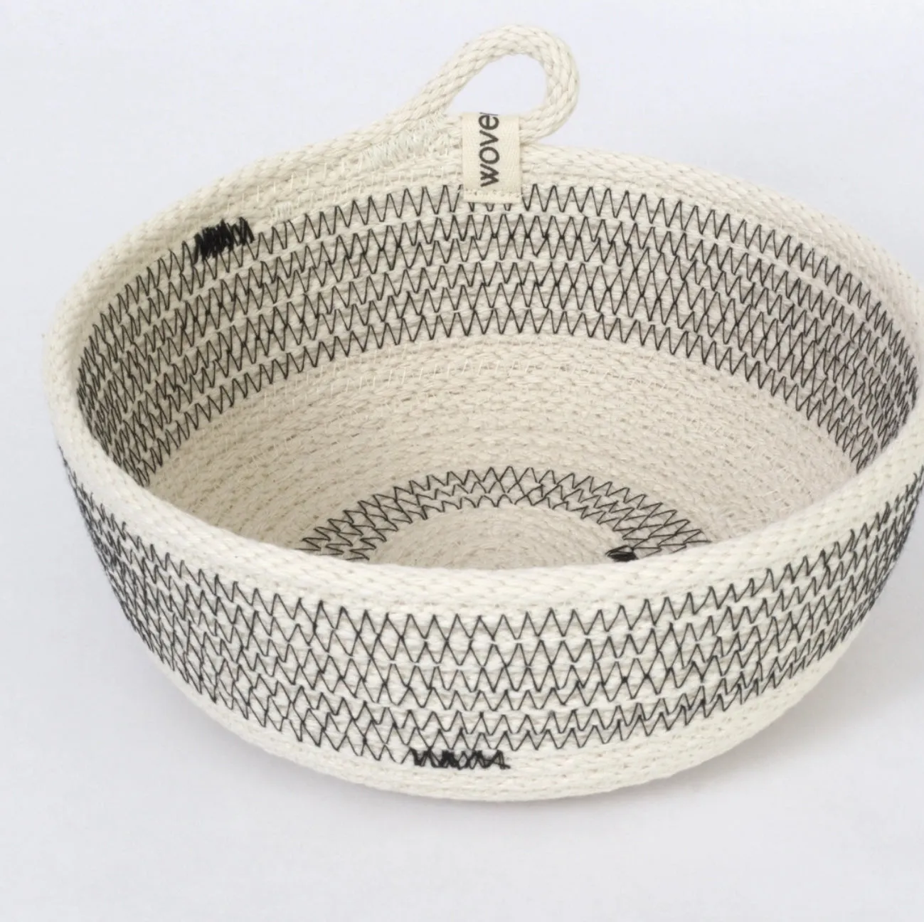 Small Striped Woven Bowl