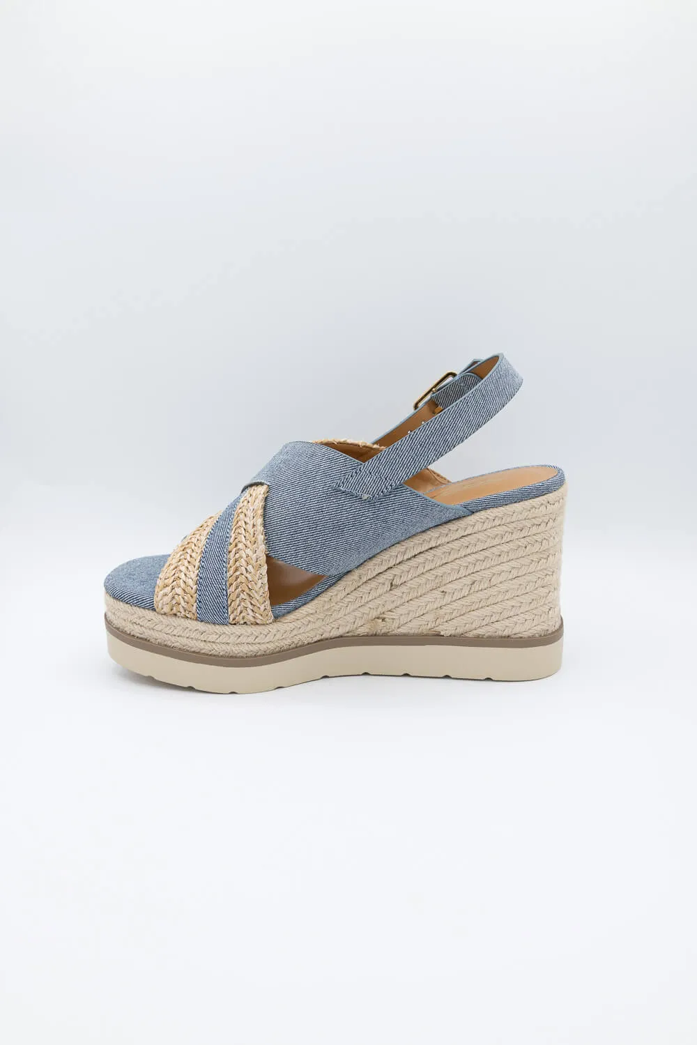 Soda Almo Rope Wedges for Women in Blue Denim | ALMO-S BLUE DENIM