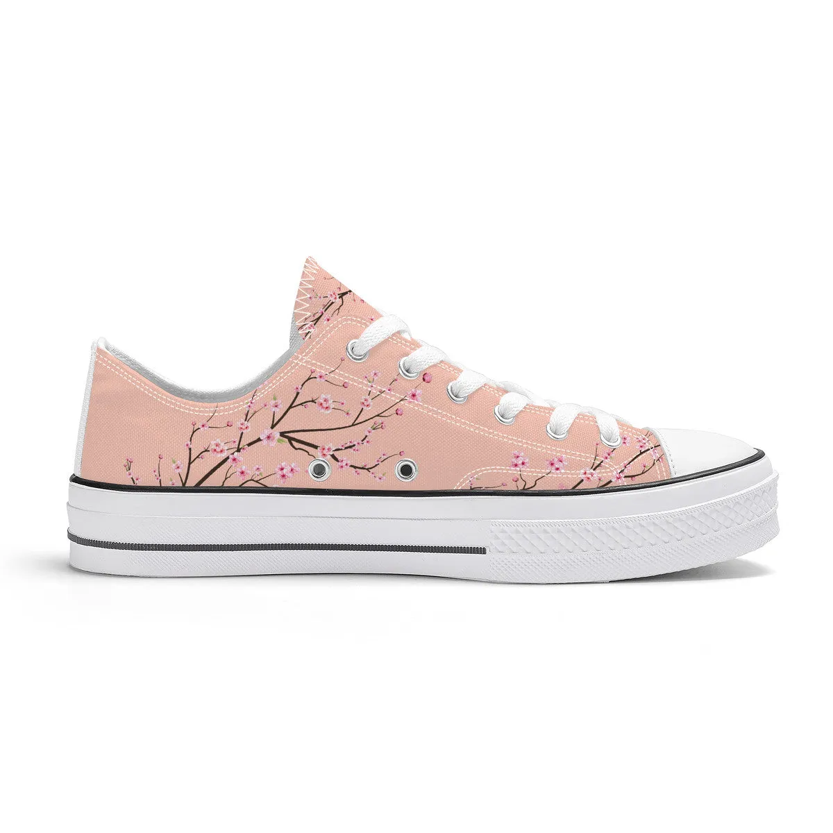 Soft Peach Sakura Classic Low Top Canvas Shoes