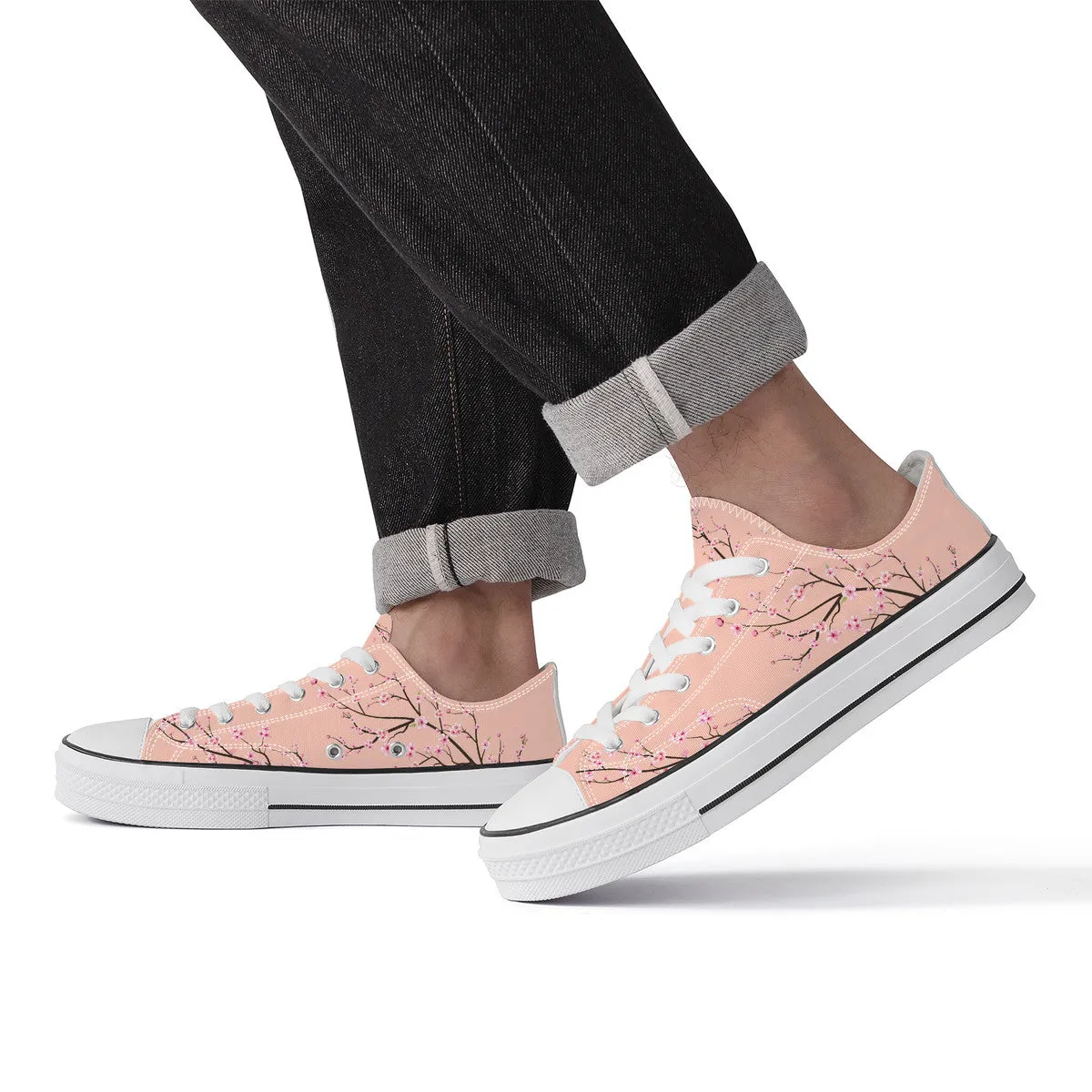 Soft Peach Sakura Classic Low Top Canvas Shoes
