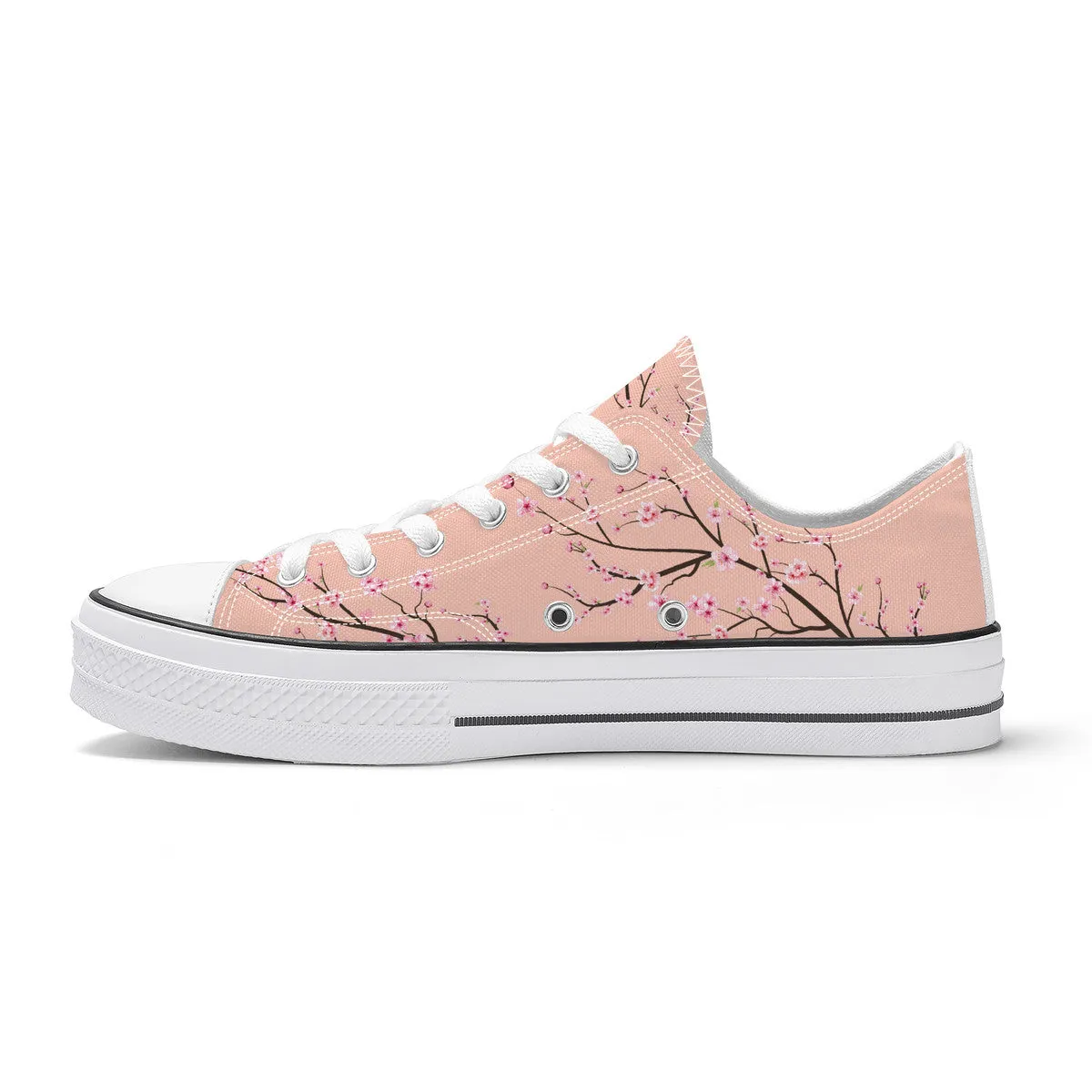 Soft Peach Sakura Classic Low Top Canvas Shoes
