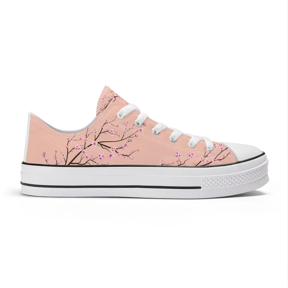 Soft Peach Sakura Classic Low Top Canvas Shoes