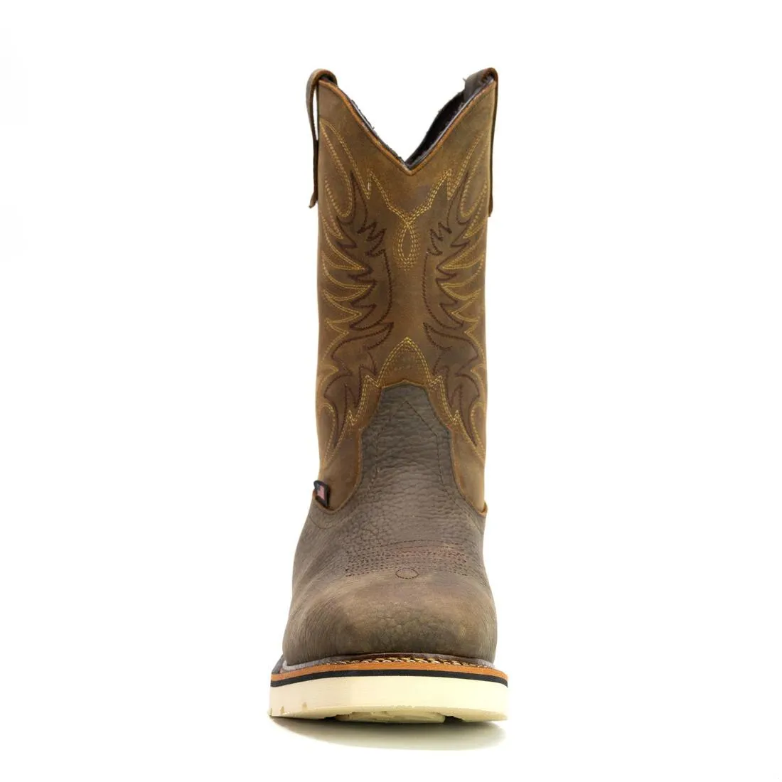Square Toe WGTN 11" Steel Toe Pebble Bottom Boot Crazy Horse Black