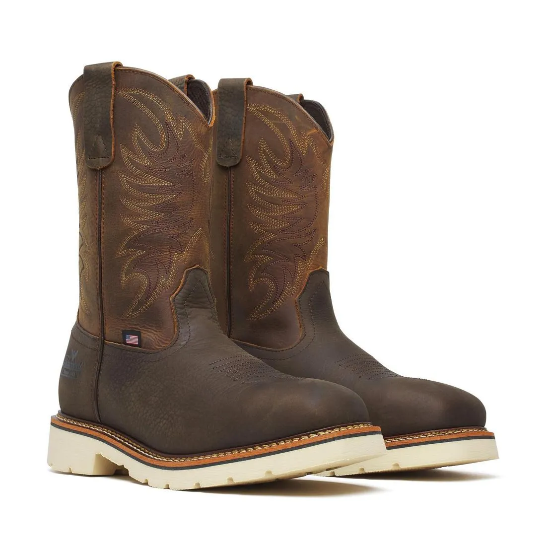 Square Toe WGTN 11" Steel Toe Pebble Bottom Boot Crazy Horse Black