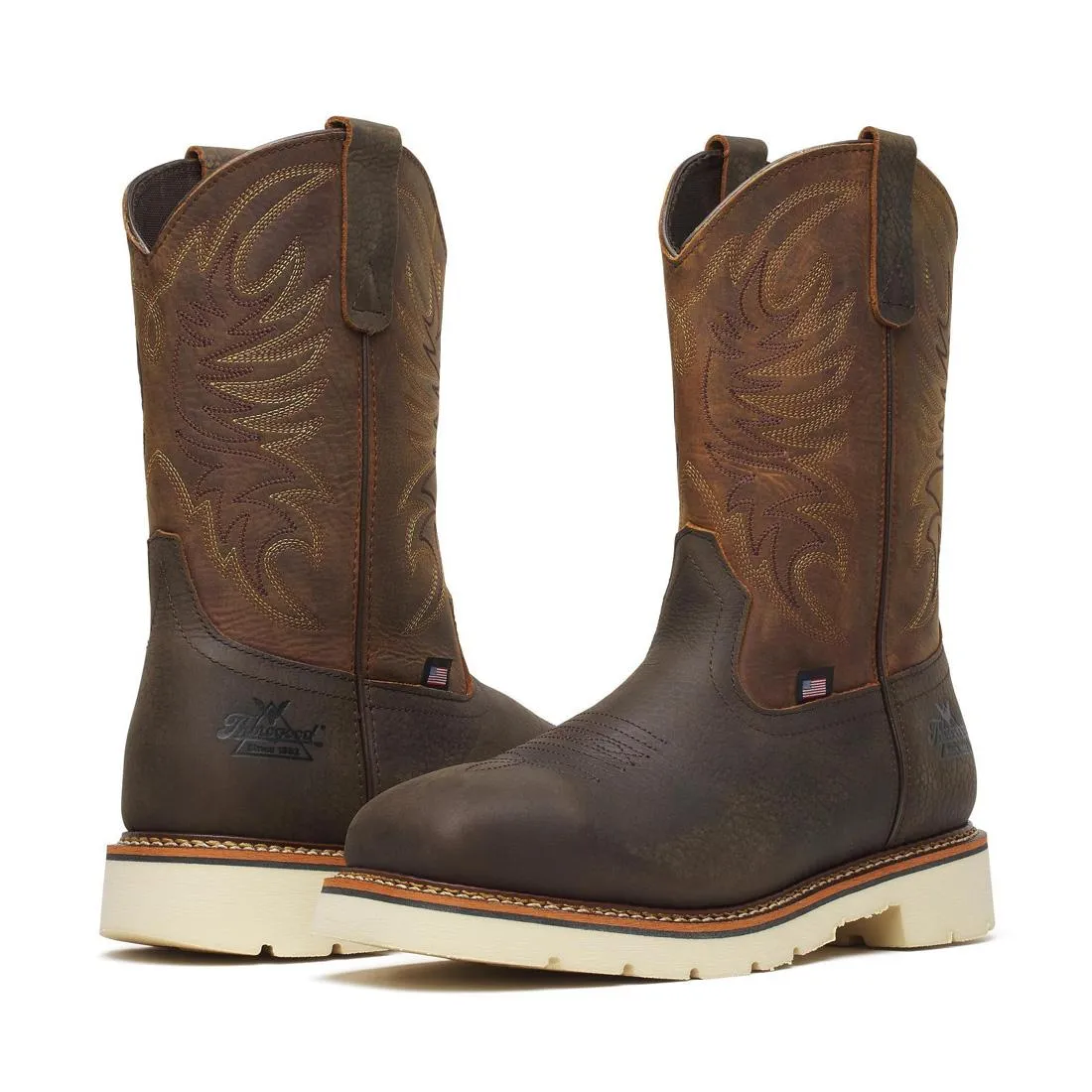 Square Toe WGTN 11" Steel Toe Pebble Bottom Boot Crazy Horse Black