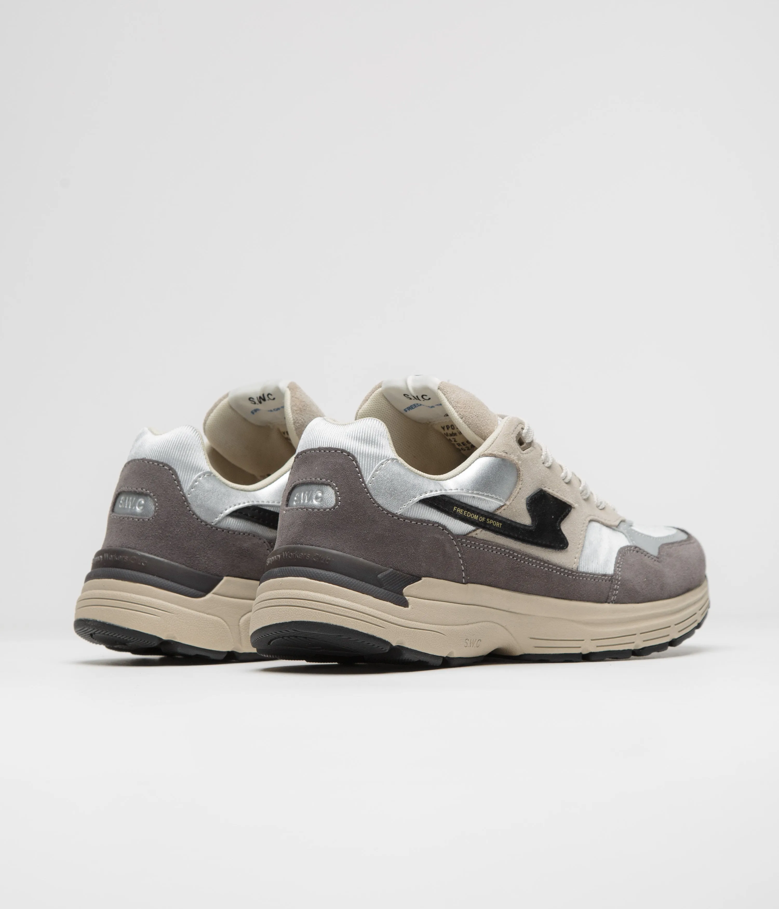 Stepney Workers Club Amiel S-Strike Suede Shoes - Silver / Smoke