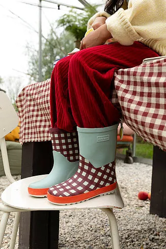 Sticky Lemon Rain Boots (gingham check)