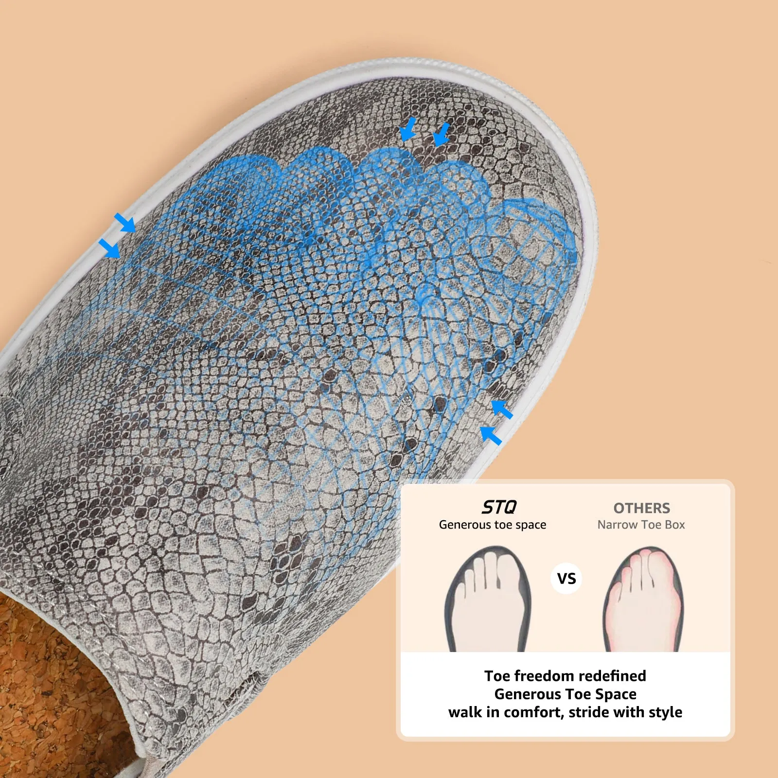 STQ Slip On Shoes for Women Comfort Fall Loafers Soft Business Casual Sneakers