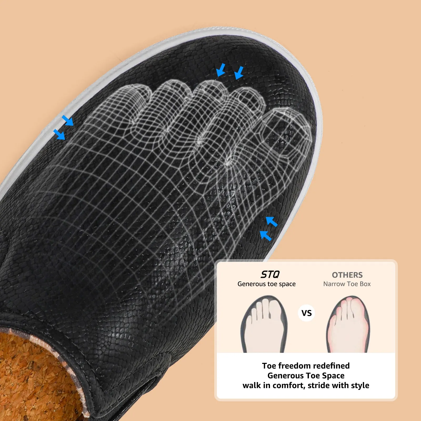 STQ Slip On Shoes for Women Comfort Fall Loafers Soft Business Casual Sneakers